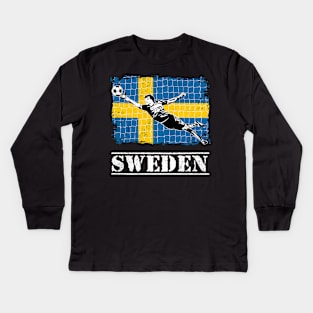 Sweden Soccer Supporter Goalkeeper Shirt Kids Long Sleeve T-Shirt